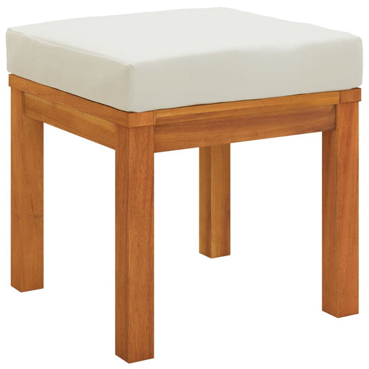 HKH Bancos de Jardim C/ Almofadões 2 Pcs 40x40x42 Acácia Maciça - Creme