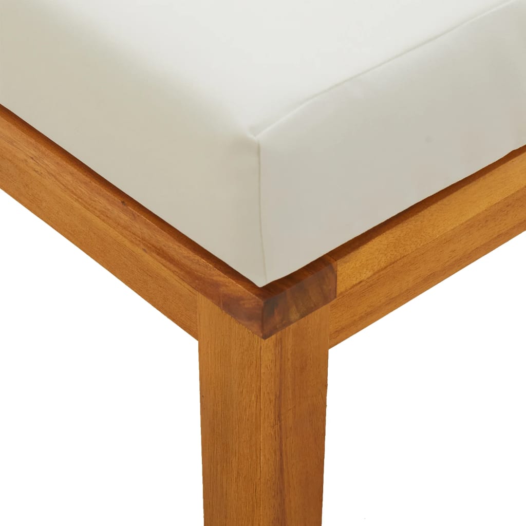 HKH Bancos de Jardim C/ Almofadões 2 Pcs 40x40x42 Acácia Maciça - Creme