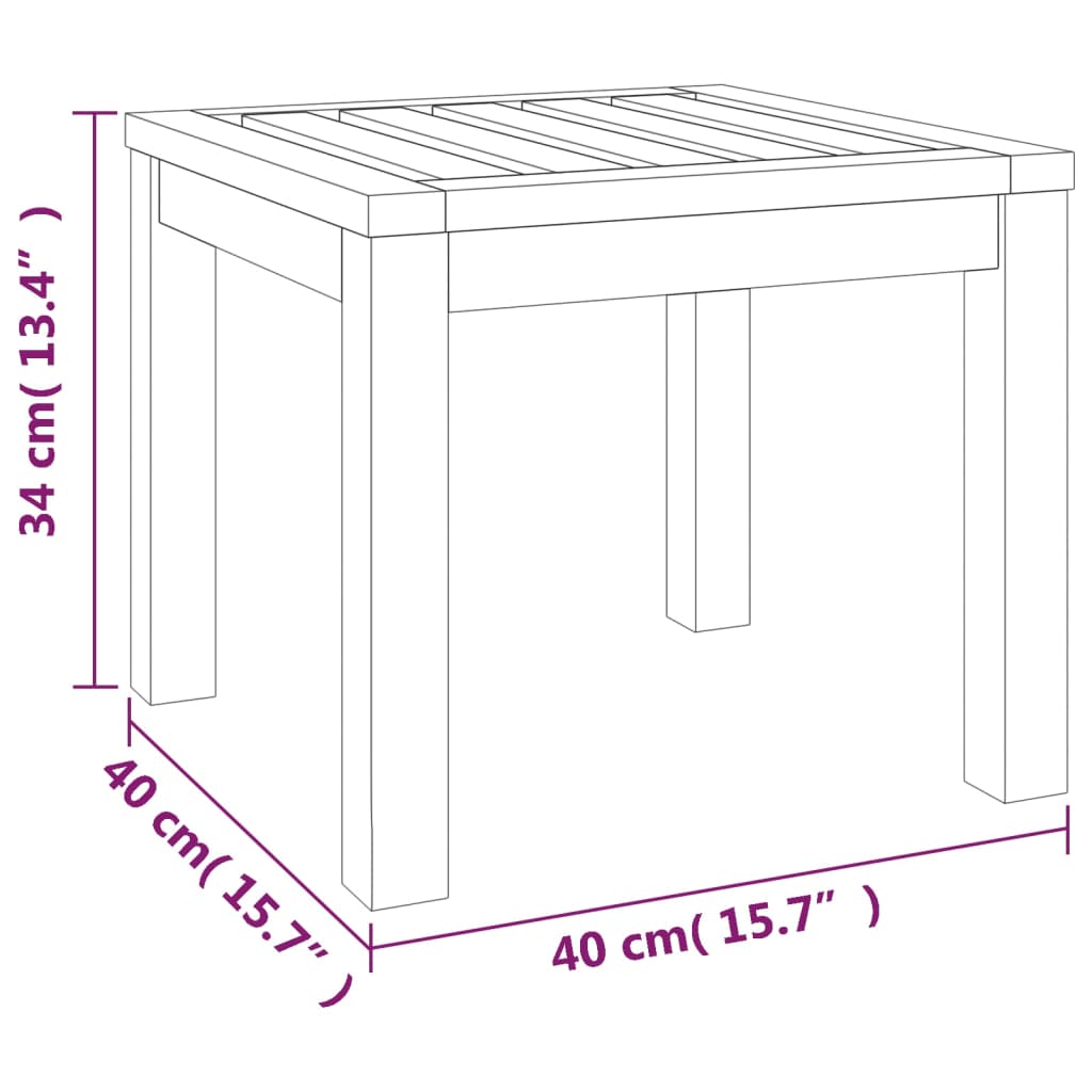 HKH Bancos de Jardim C/ Almofadões 2 Pcs 40x40x42 Acácia Maciça - Creme