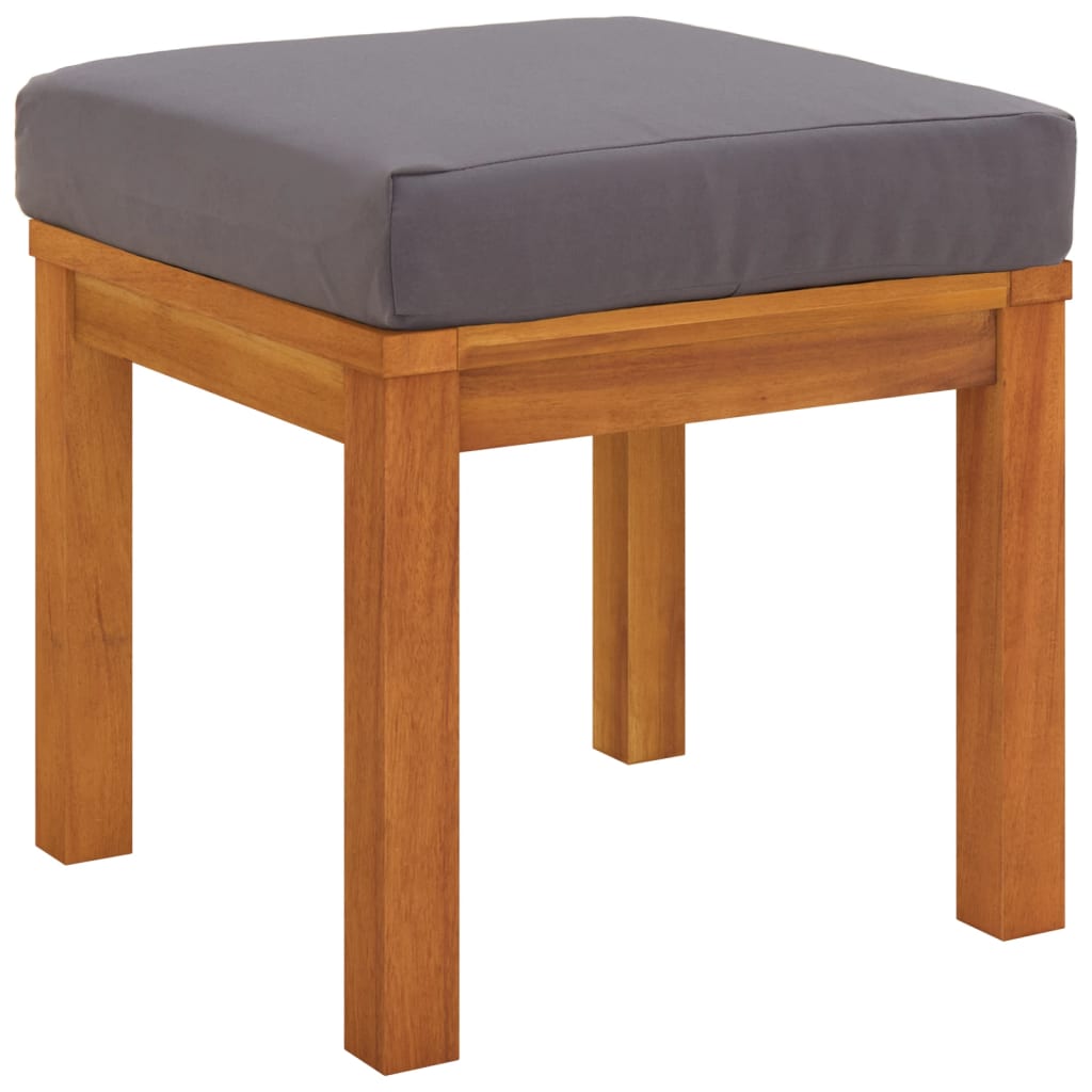 HKH Bancos de Jardim C/ Almofadões 2 Pcs 40x40x42 Acácia Maciça - Cinzento