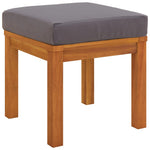 HKH Bancos de Jardim C/ Almofadões 2 Pcs 40x40x42 Acácia Maciça - Cinzento