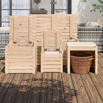 HKH 4 Pcs Conjunto De Caixas De Jardim Madeira De Pinho Maciça - Marrom