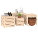HKH 4 Pcs Conjunto De Caixas De Jardim Madeira De Pinho Maciça - Marrom