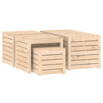 HKH 4 Pcs Conjunto De Caixas De Jardim Madeira De Pinho Maciça - Marrom
