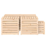 HKH 4 Pcs Conjunto De Caixas De Jardim Madeira De Pinho Maciça - Marrom