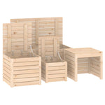 HKH 4 Pcs Conjunto De Caixas De Jardim Madeira De Pinho Maciça - Marrom