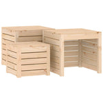 HKH 4 Pcs Conjunto De Caixas De Jardim Madeira De Pinho Maciça - Marrom