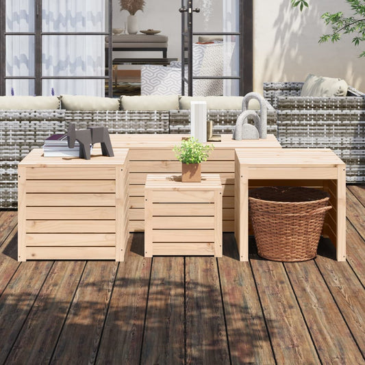 HKH 4 Pcs Conjunto De Caixas De Jardim Madeira De Pinho Maciça - Marrom