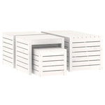 HKH 4 Pcs Conjunto De Caixas De Jardim Pinho Maciço - Branco