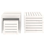 HKH 4 Pcs Conjunto De Caixas De Jardim Pinho Maciço - Branco