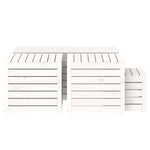 HKH 4 Pcs Conjunto De Caixas De Jardim Pinho Maciço - Branco
