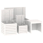 HKH 4 Pcs Conjunto De Caixas De Jardim Pinho Maciço - Branco