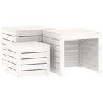 HKH 4 Pcs Conjunto De Caixas De Jardim Pinho Maciço - Branco