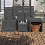 HKH 4 Pcs Conjunto De Caixas De Jardim Pinho Maciço - Cinzento