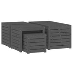 HKH 4 Pcs Conjunto De Caixas De Jardim Pinho Maciço - Cinzento