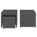 HKH 4 Pcs Conjunto De Caixas De Jardim Pinho Maciço - Cinzento
