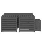 HKH 4 Pcs Conjunto De Caixas De Jardim Pinho Maciço - Cinzento