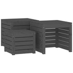 HKH 4 Pcs Conjunto De Caixas De Jardim Pinho Maciço - Cinzento