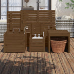 HKH 4 Pcs Conjunto De Caixas De Jardim Pinho Maciço Castanho Mel - Marrom