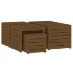 HKH 4 Pcs Conjunto De Caixas De Jardim Pinho Maciço Castanho Mel - Marrom