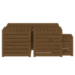 HKH 4 Pcs Conjunto De Caixas De Jardim Pinho Maciço Castanho Mel - Marrom
