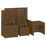 HKH 4 Pcs Conjunto De Caixas De Jardim Pinho Maciço Castanho Mel - Marrom