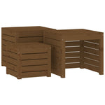 HKH 4 Pcs Conjunto De Caixas De Jardim Pinho Maciço Castanho Mel - Marrom
