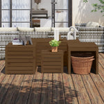 HKH 4 Pcs Conjunto De Caixas De Jardim Pinho Maciço Castanho Mel - Marrom