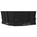 HKH Sofá de Canto para Exterior em Vime com Almofadas e Reclinável - Preto