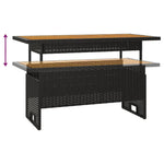 HKH Mesa de Jardim 100x50x43/63 Cm Acácia Maciça/vime Pe - Preto