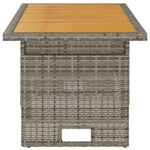 HKH Mesa de Jardim 100x50x43/63 Cm Acácia Maciça/vime Pe Cinza - Preto