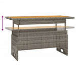HKH Mesa de Jardim 100x50x43/63 Cm Acácia Maciça/vime Pe Cinza - Preto