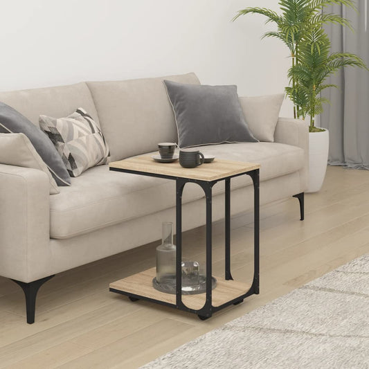 Mesa auxiliar HKH con ruedas, de roble y de madera reconstituida