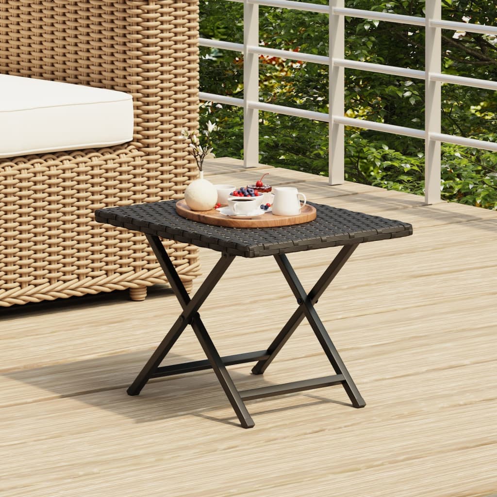 HKH Mesa Dobrável 45x35x32 Cm Vime Pe - Preto