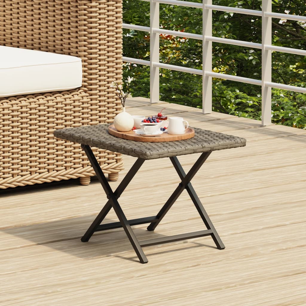 HKH Mesa Dobrável 45x35x32 Cm Vime Pe - Cinzento