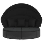 HKH Cama Lounge De Exterior C/ Toldo E Almofadões Vime Pe - Preto