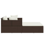 HKH Espreguiçadeira C/ Almofadões 182x118x63 Cm Vime Pe Castanho - Marrom