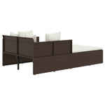 HKH Espreguiçadeira C/ Almofadões 182x118x63 Cm Vime Pe Castanho - Marrom