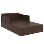 HKH Espreguiçadeira C/ Almofadões 182x118x63 Cm Vime Pe Castanho - Marrom