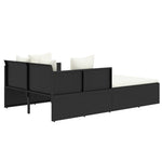 HKH Espreguiçadeira C/ Almofadões 182x118x63 Cm Vime Pe - Preto
