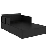HKH Espreguiçadeira C/ Almofadões 182x118x63 Cm Vime Pe - Preto