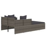 HKH Espreguiçadeira Com Almofadões Cinzentos 182x118x63 Cm Vime Pe - Cinzeto