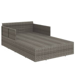 HKH Espreguiçadeira Com Almofadões Cinzentos 182x118x63 Cm Vime Pe - Cinzeto