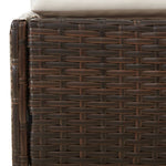 HKH Espreguiçadeira C/ Teto Dobrável 200x114x128cm Vime Pe Castanho - Marrom