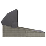 HKH Espreguiçadeira C/ Teto Dobrável 200x114x128 Cm Vime Pe Cinza - Cinzeto