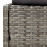 HKH Espreguiçadeira C/ Teto Dobrável 200x114x128 Cm Vime Pe Cinza - Cinzeto