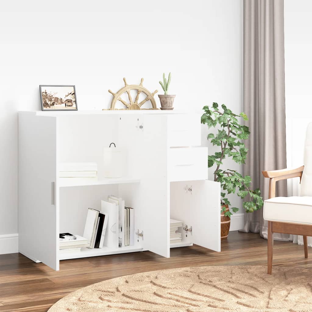 Aparador clásico HKH de madera DM de 91 x 29,5 x 75 cm - blanco