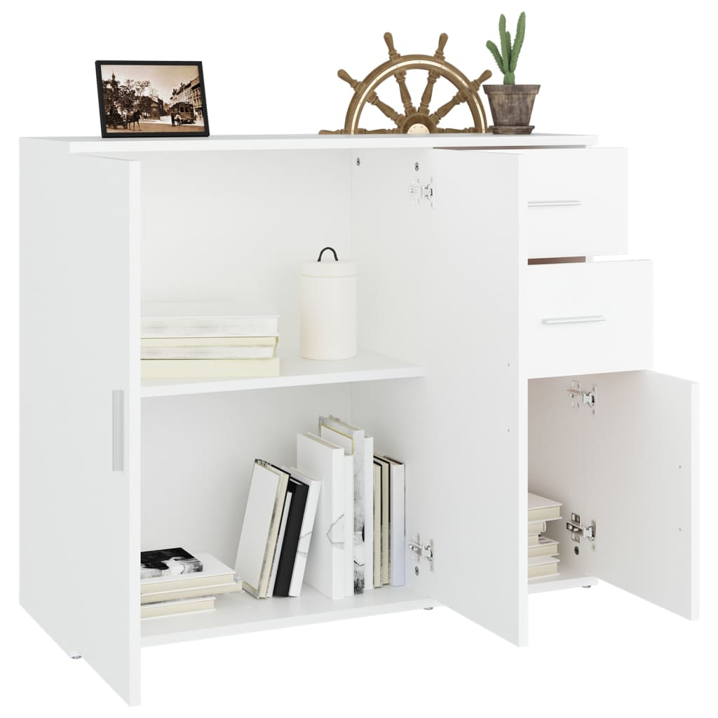 Aparador clásico HKH de madera DM de 91 x 29,5 x 75 cm - blanco