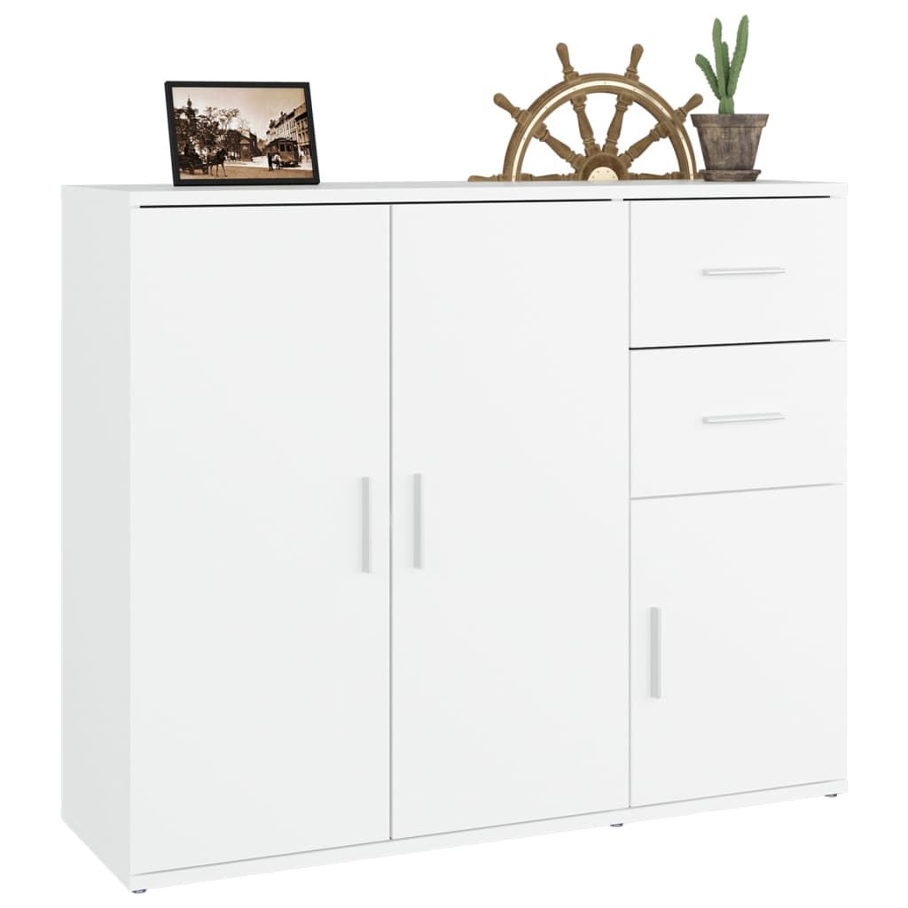 Aparador clásico HKH de madera DM de 91 x 29,5 x 75 cm - blanco