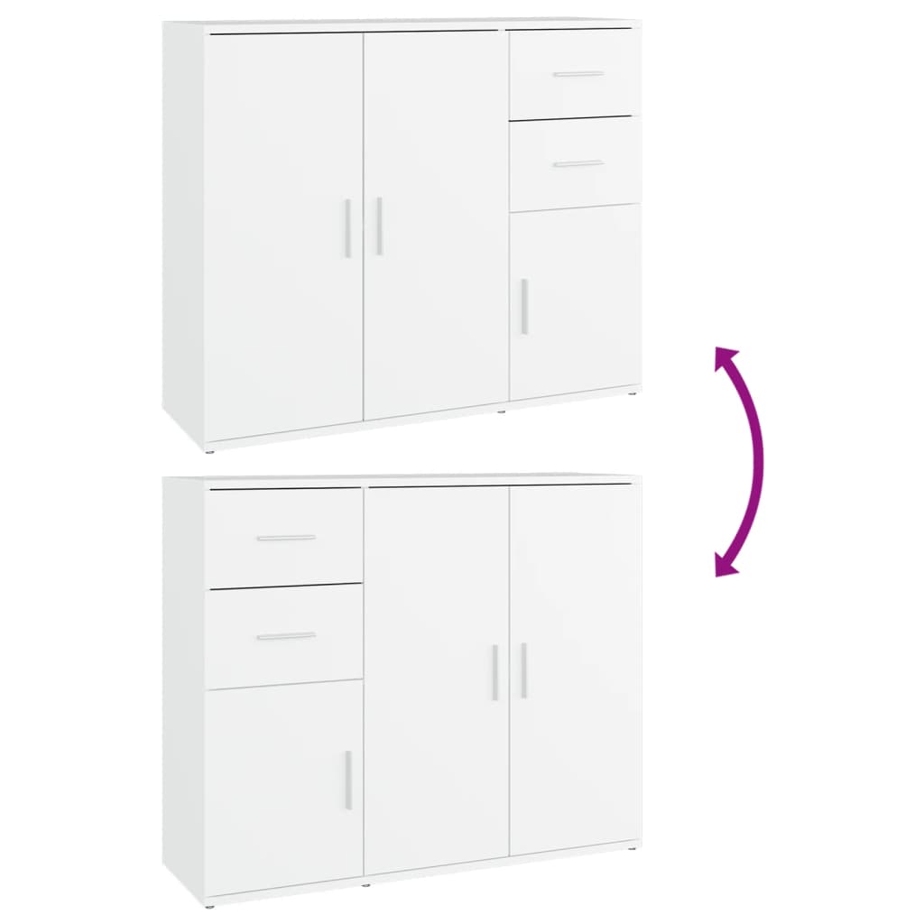 Aparador clásico HKH de madera DM de 91 x 29,5 x 75 cm - blanco